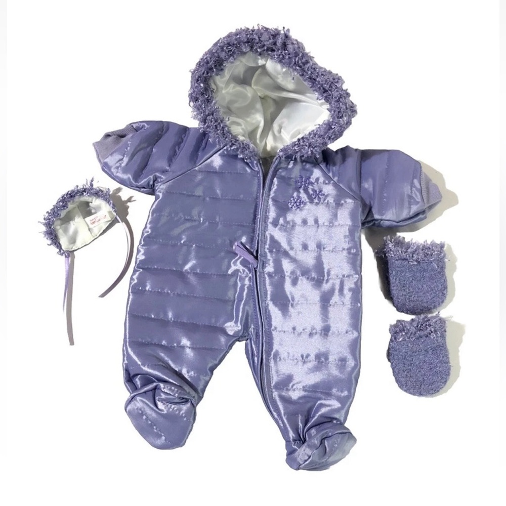 American Girl Doll Bitty Baby Purple Snowflake Snowsuit Set Retired